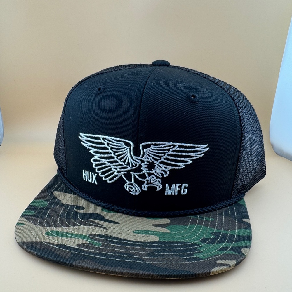HUXWRX Cap Hat Black Camo Mesh Back Snapback Trucker Hat